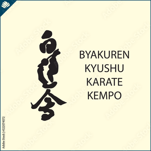 Hieroglyph Translated Byakuren Kyushu karate kempo photo