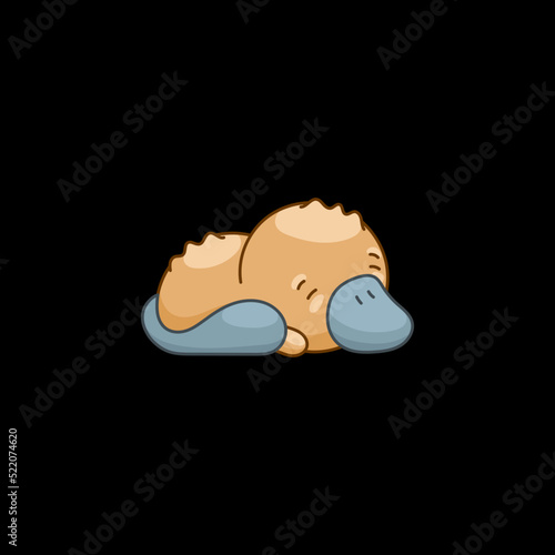 Platypus in kawaii style, cute cartoon character
