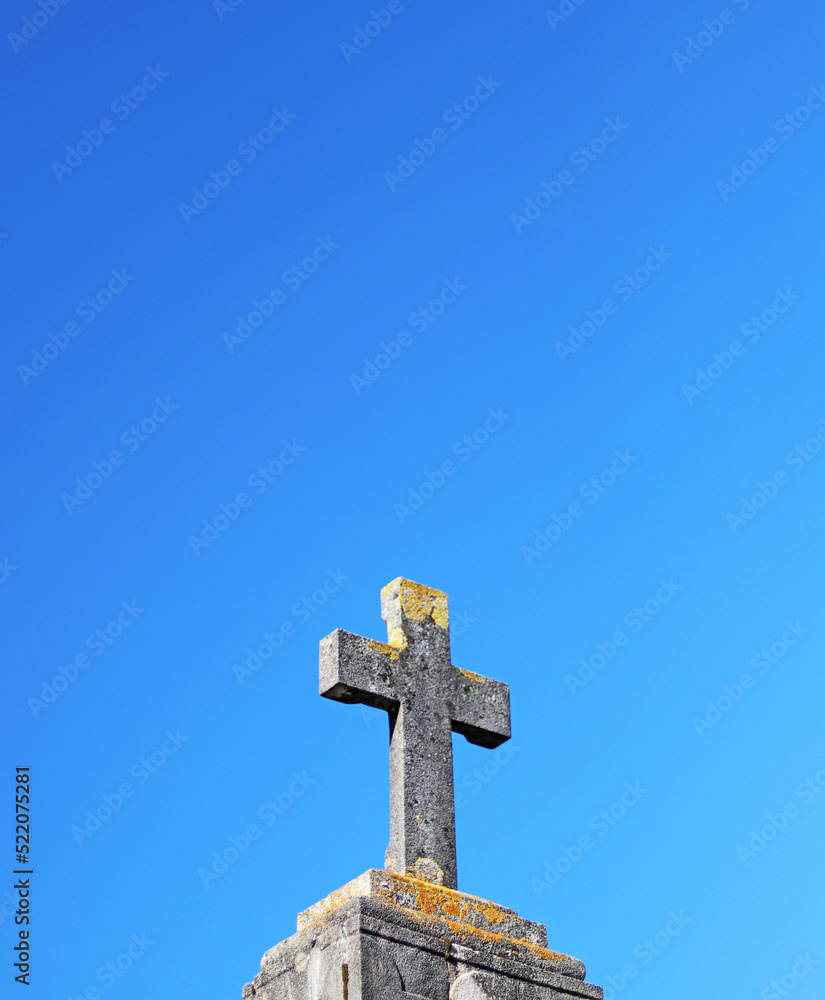 Cross placed on buildings or cemeteries