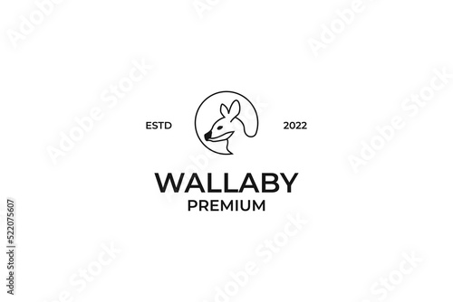 Flat illustration head wallaby logo design vector idea
