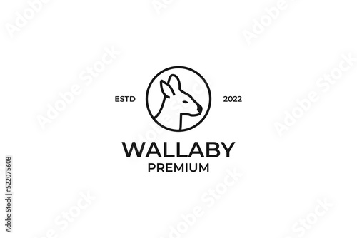 Flat illustration head wallaby logo design vector idea