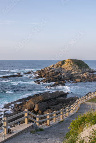 Sea breaking on a tourist cliff