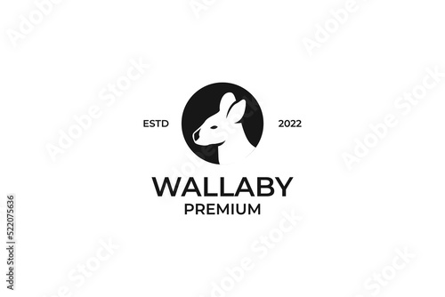 Flat illustration head wallaby logo design vector idea