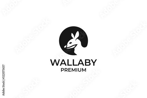 Flat illustration head wallaby logo design vector idea