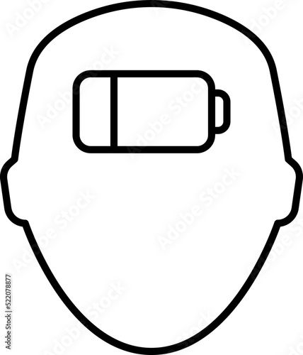 Stress, depression black line silhouette icon isolated on white. Nervous breakdown, heaviness, neurasthenia pictograms collection. Frustration. headache vector.