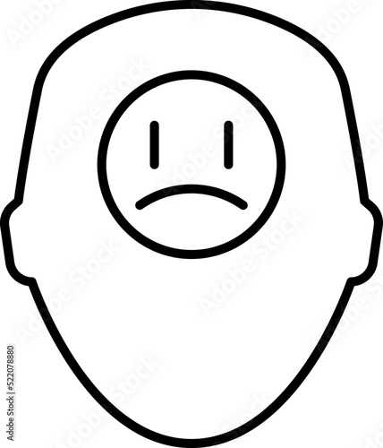 Stress, depression black line silhouette icon isolated on white. Nervous breakdown, heaviness, neurasthenia pictograms collection. Frustration. headache vector.