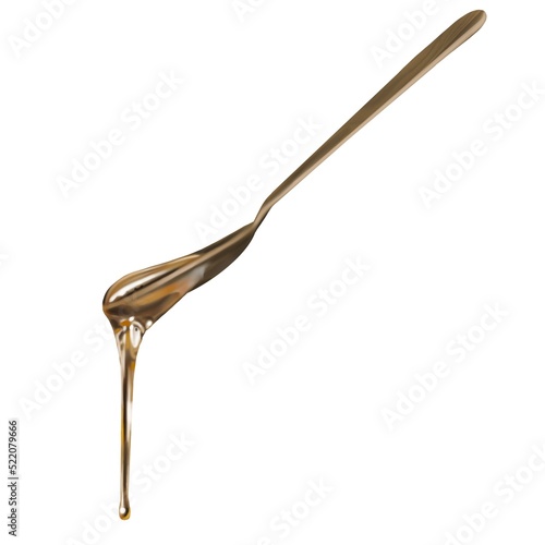 Watercolor honey spoon. a spoonful of honey. Realistic illustration
