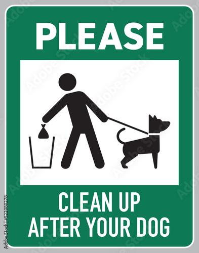 please clean up after your dog sign vector