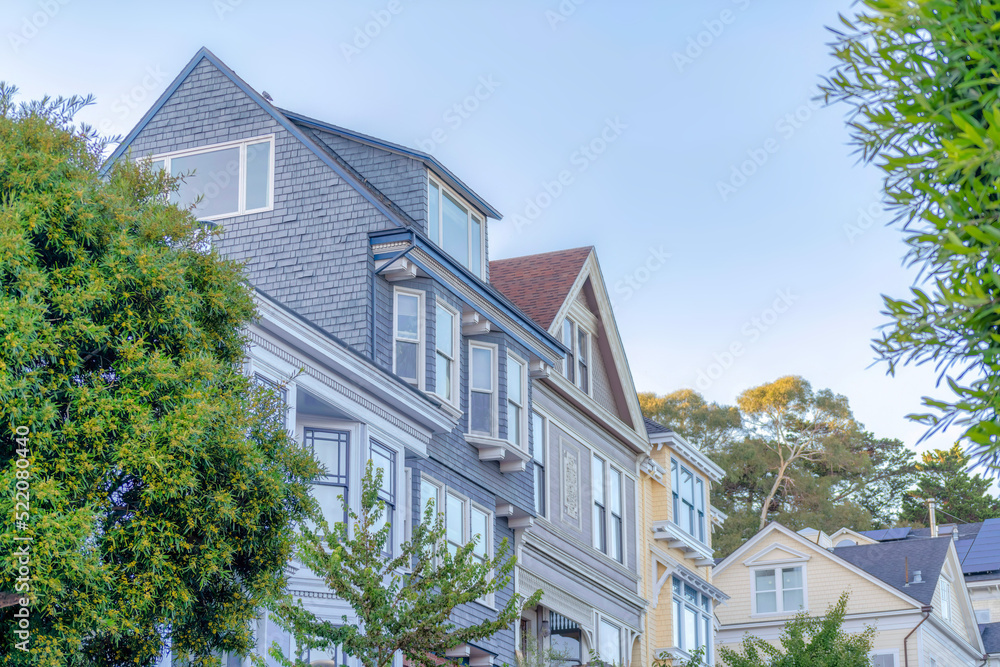 Houses in San Francisco, California with different structures Houses in San Francisco, California with different structures
