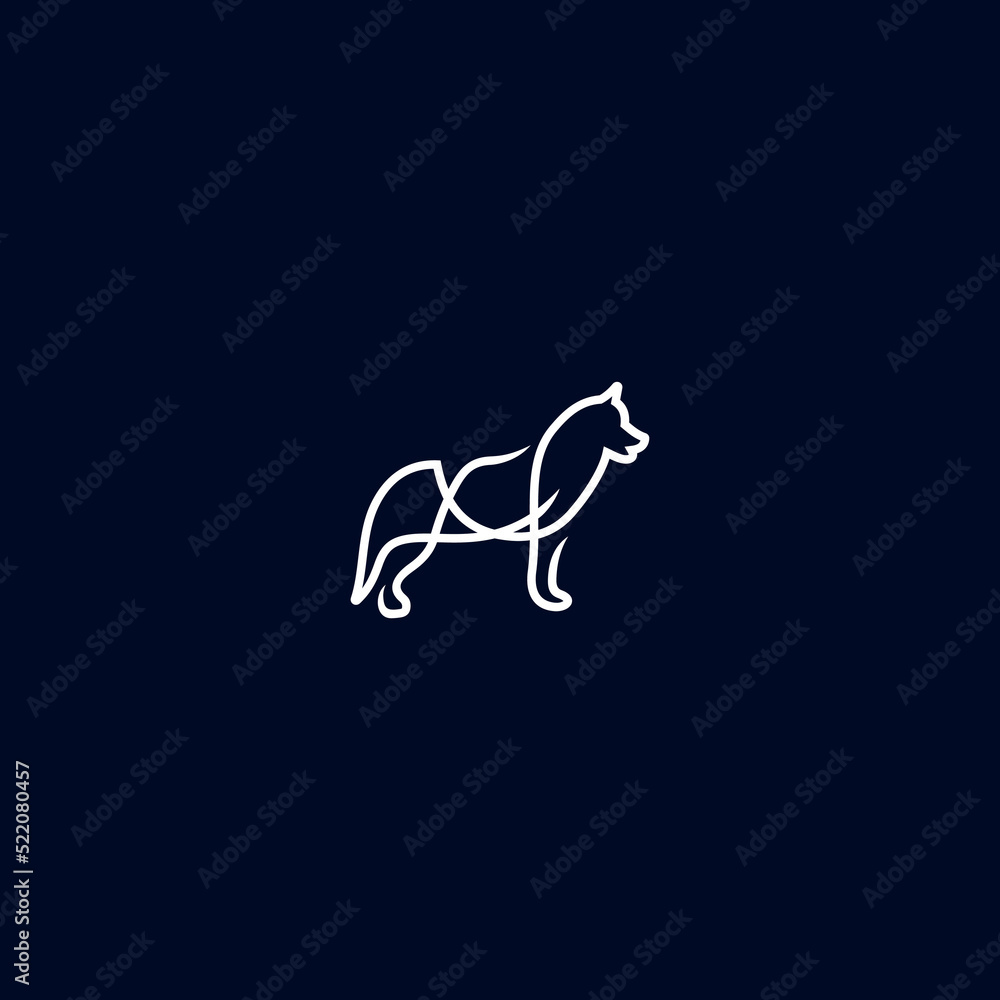 Fototapeta premium simple minimalist geometric fox, wolf logo design vector template illustration. universal fox symbol icon. media, technology, website, company symbol icon