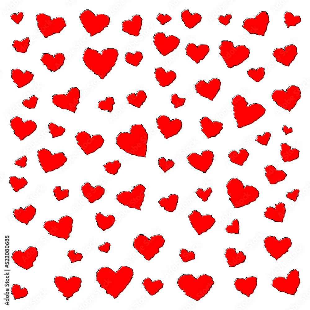 Red Heart Doodle Clip Art