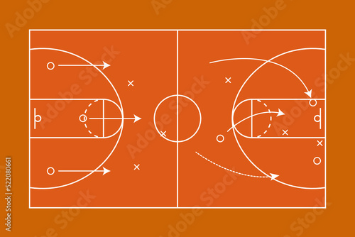 special table for tactics, basketball court with tactical markings