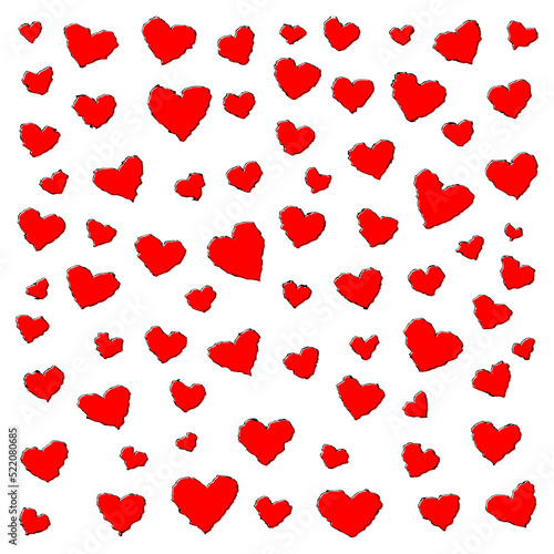 Red Heart Doodle Clip Art
