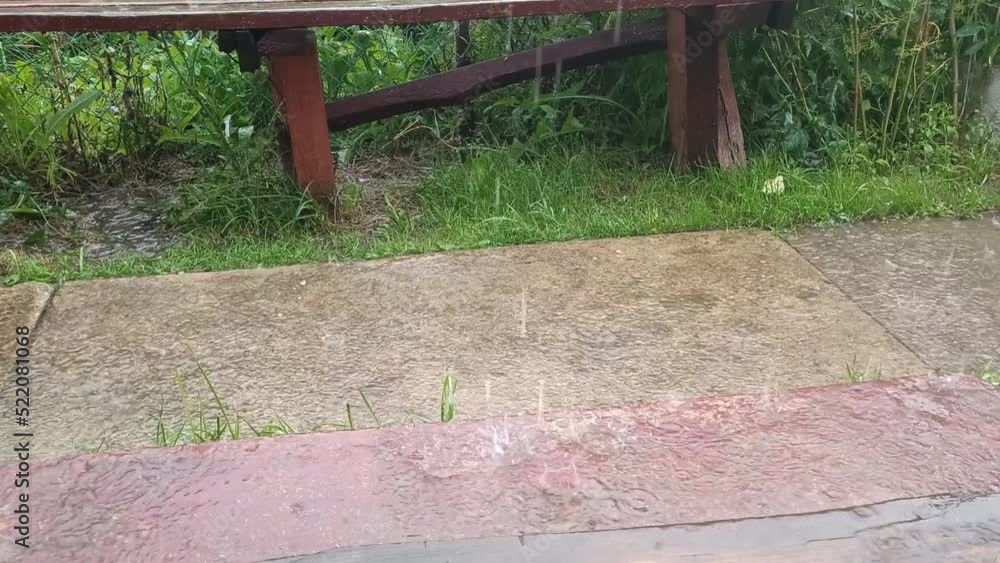 Very heavy rain is falling in the village Very heavy rain is falling in the village