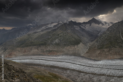 Aletsch glacier near Eiger, Moench and Jungfrau - glacier in the Swiss Alps  © Rechitan Sorin