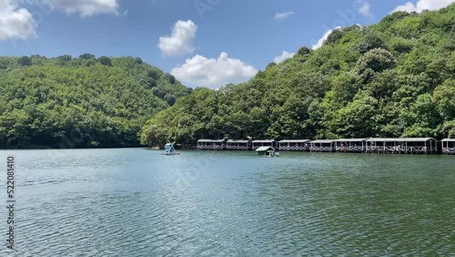 Sakligol - Hidden lake - in Sile district of Istanbul Province, Turkey. Peaceful natural lakeside view. Calming nature photo