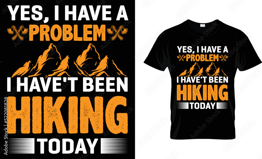 Hiking typography t_shirt vector design template Hiking typography t_shirt vector design template