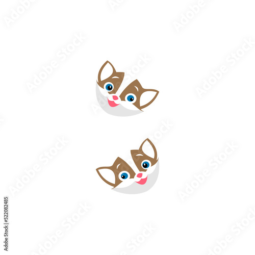 Fototapeta Naklejka Na Ścianę i Meble -  Vector Pet Shop logo design template. Modern animal icon label for store, veterinary clinic, hospital, shelter, business services. Flat illustration background with dog and cat