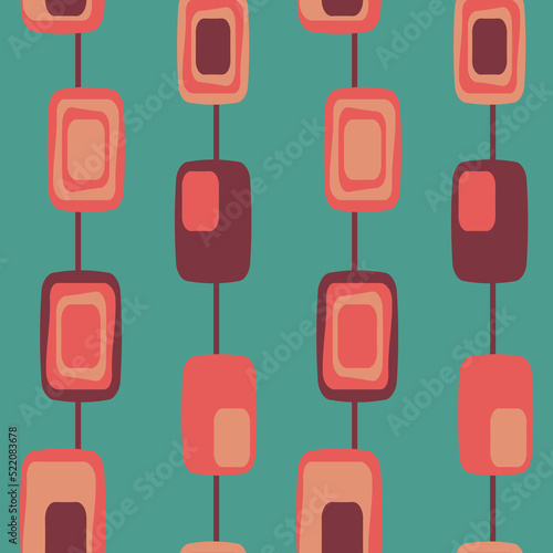 Seamless retro pattern  1960s and 1970s style  mid-century modern