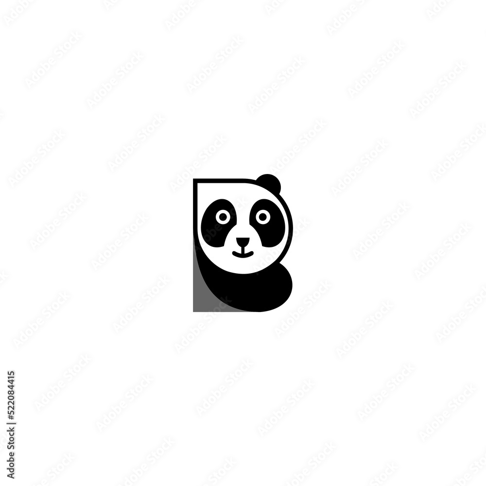 Fototapeta premium Panda head logo and symbol vector