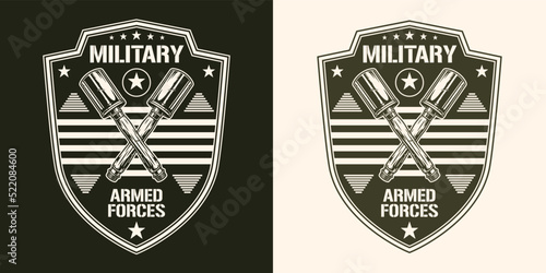 Hand grenade emblem monochrome vintage