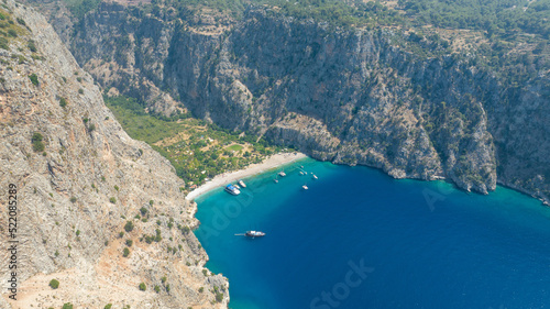 Fototapeta Naklejka Na Ścianę i Meble -  Butterfly Valley fethiye mugla. Aerial view of butterfly valley.