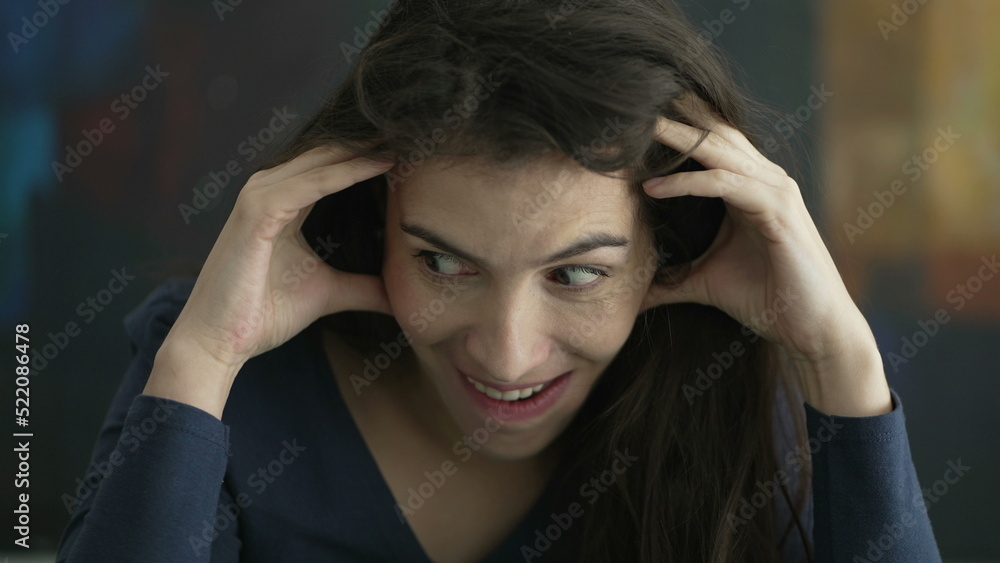 Excited young woman feeling unbelief to news. Happy girl Excited young woman feeling unbelief to news. Happy girl