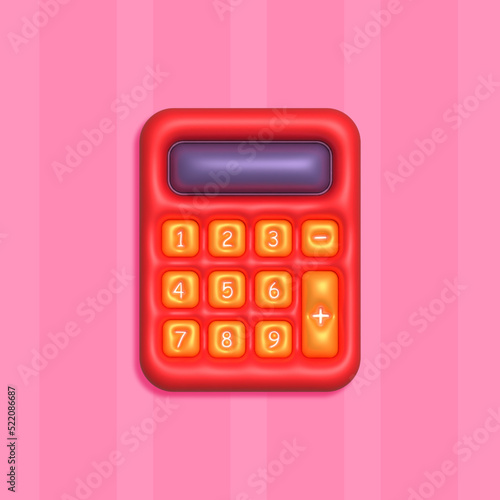 calculator icon for school in 3D, office