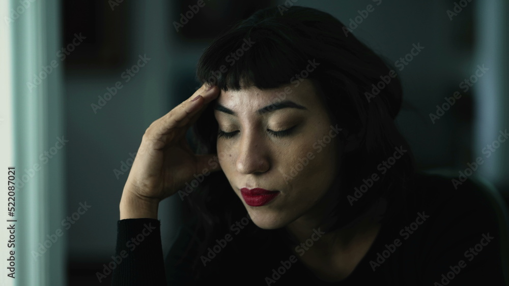 Confused millennial girl suffering. Fearful woman with preoccupied emotional expression Confused millennial girl suffering. Fearful woman with preoccupied emotional expression