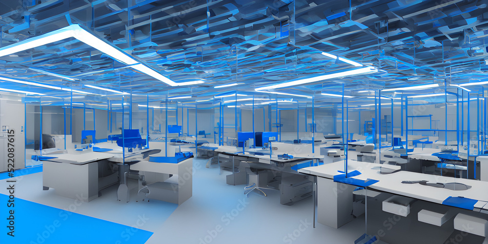 Obraz premium 3d illustration technology lab
