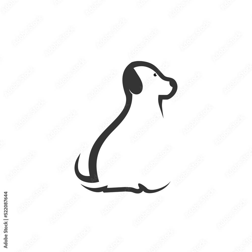 Obraz premium pets Logo dog cat design vector template Linear style. Animals Veterinary clinic Logotype concept icon.