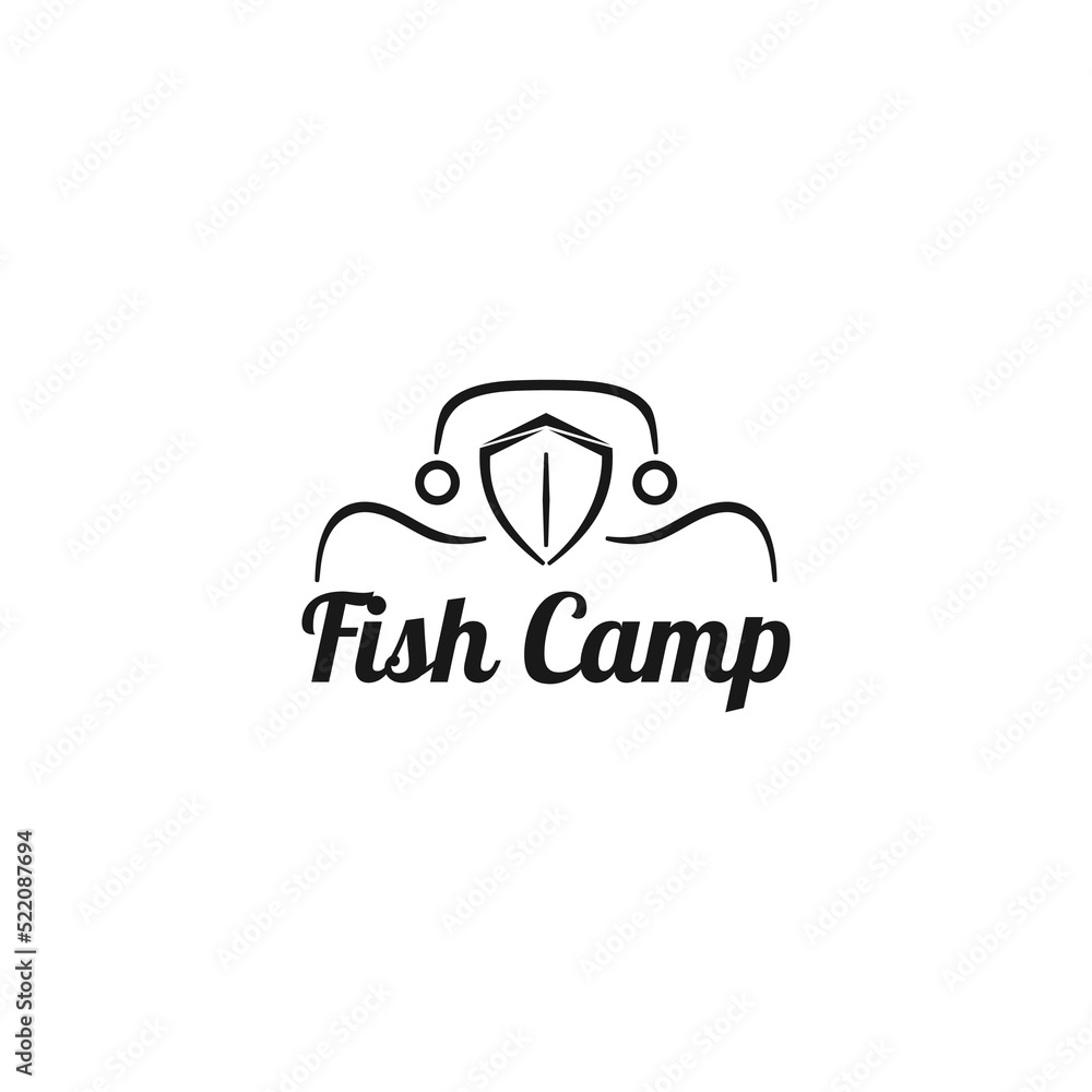 Vector fishing logo and illustrations. Sport fishing, tournament, tours and camps badges