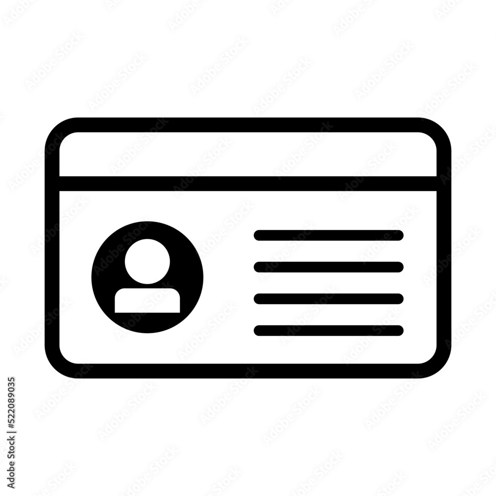 Business card and identification card. Membership card icon. Vector. Business card and identification card. Membership card icon. Vector.