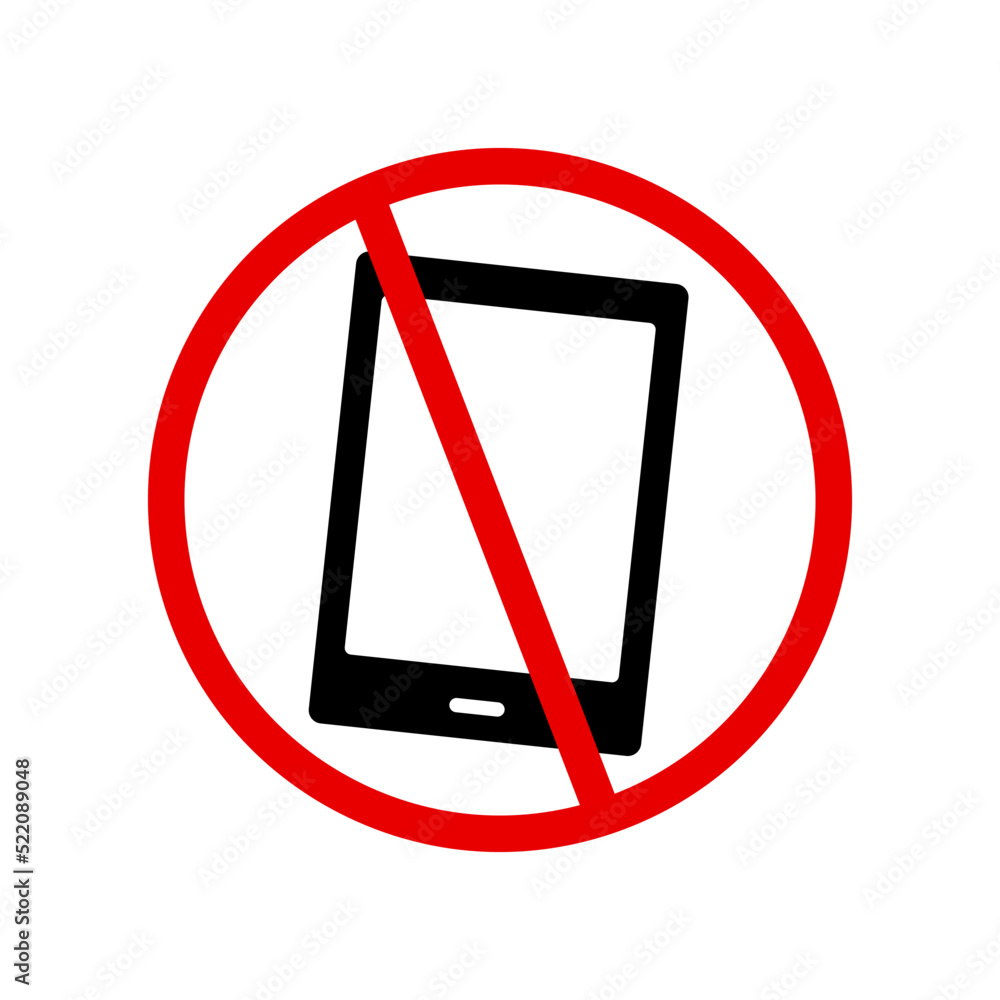 Smart Phone Regulatory Sign. Vector. Smart Phone Regulatory Sign. Vector.