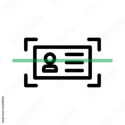 Scanning icon of an identification card. Vector.