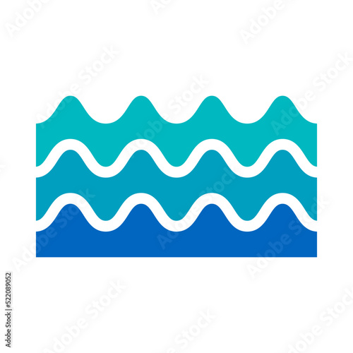 Sea icon. Ocean wave or water wave. Beach symbol. Vector.