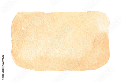 Beige watercolor spot isolated on white background