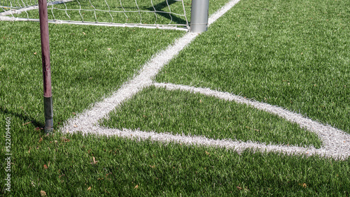 Canvas Print White markings on an artificial football field