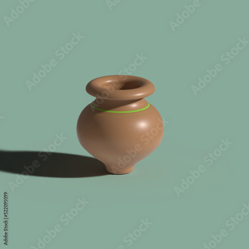 pot isolated on the green background