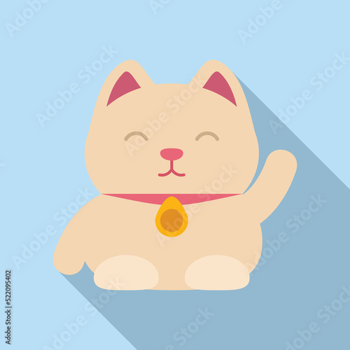 Good lucky cat icon flat vector. Neko japan