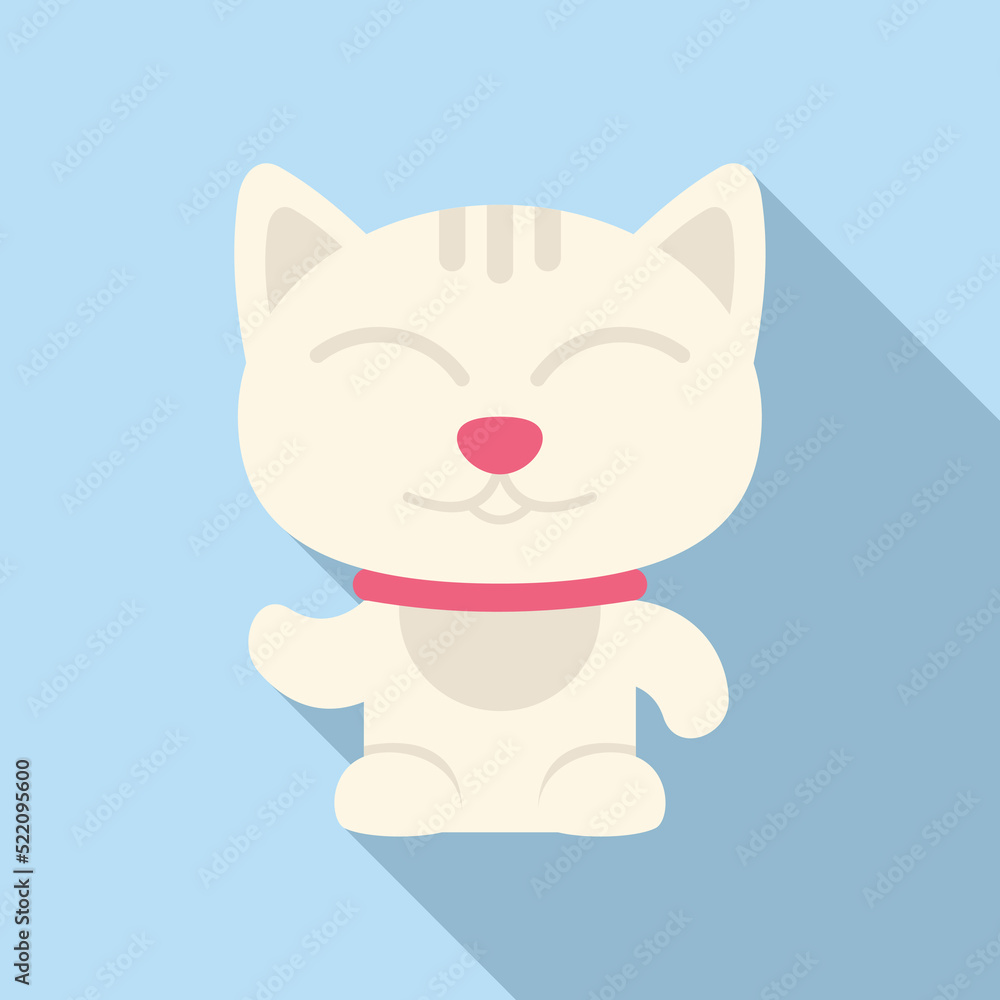 Luck cat icon flat vector. Maneki japan Luck cat icon flat vector. Maneki japan