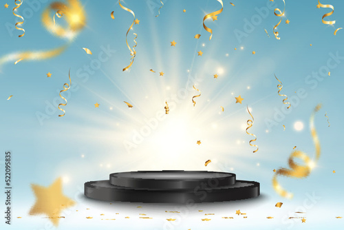 Vector illustration for award winners. Pedestal or platform for honoring prize winners.	