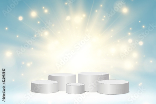 Vector illustration for award winners. Pedestal or platform for honoring prize winners. 