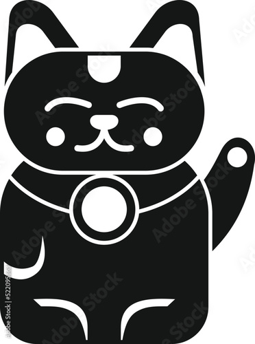 Neko lucky cat icon simple vector. Japan fortune