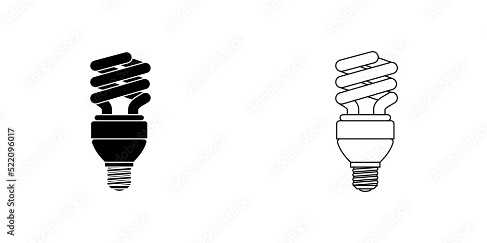 Energy saving lamp. Vector icon isolated on a white background. Energy saving lamp. Vector icon isolated on a white background.