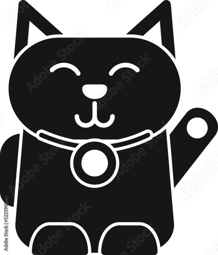 Asian lucky cat icon simple vector. Neko chinese