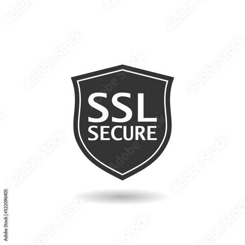 Secure connection icon with shadow. SSL logo