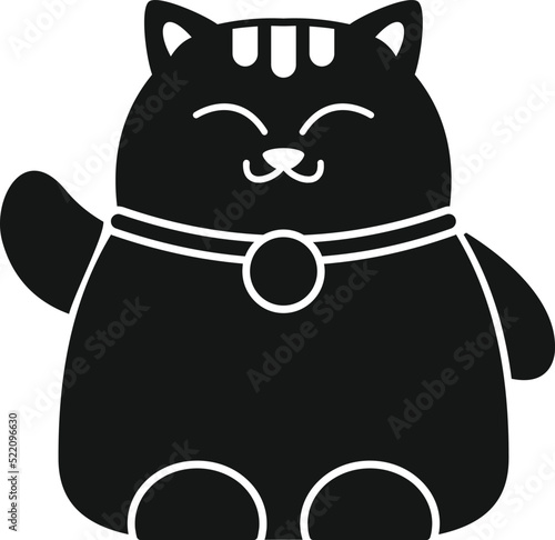 Asia lucky cat icon simple vector. Japan luck