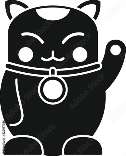 Fortune cat icon simple vector. Lucky maneki