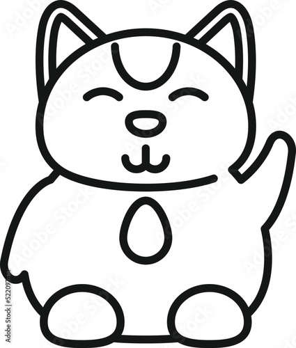Chinese lucky cat icon outline vector. Maneki japan
